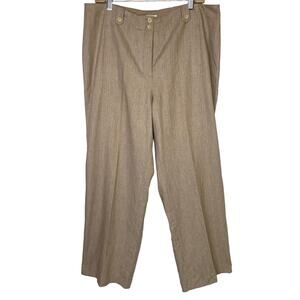 J. Jill Wool Linen High Rise Trouser Beige Pants, size 16 / XL